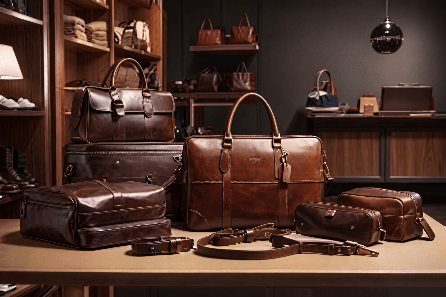 Premium leather goods manufactured and prepared for export by Global Exporters India